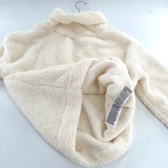 Gap Body Sherpa Mock Neck Ivory Pullover Size S/P - Picture 11 of 13